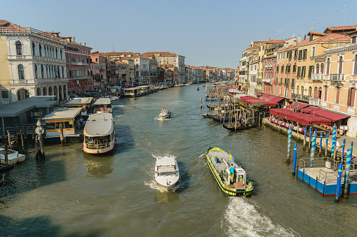 In the photos you can see the streets and canals of Venice, with its trees,  avenues, fences, boats, architecture, water and more