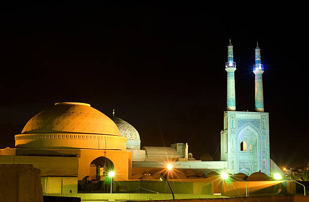 istock Mosque in night lights, Yazd, Iran 140470196