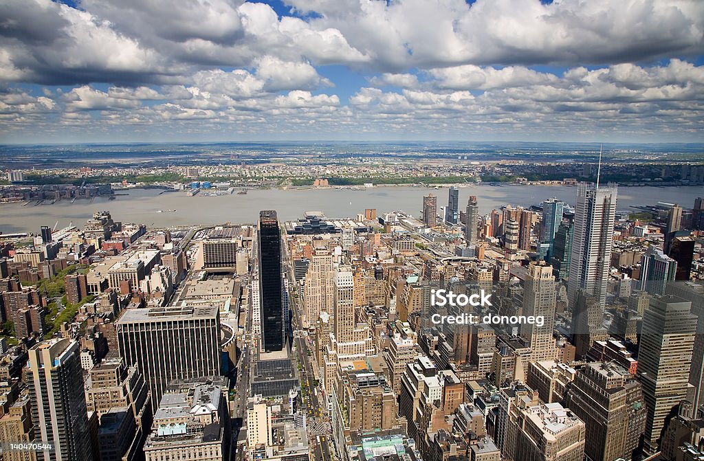 Widok z lotu ptaka na zachód Manhattan - Zbiór zdjęć royalty-free (Zachód)