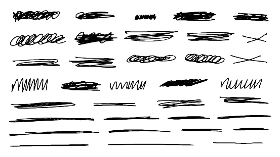 Vector pen marker shapes. Carefully layered and grouped for easy editing.