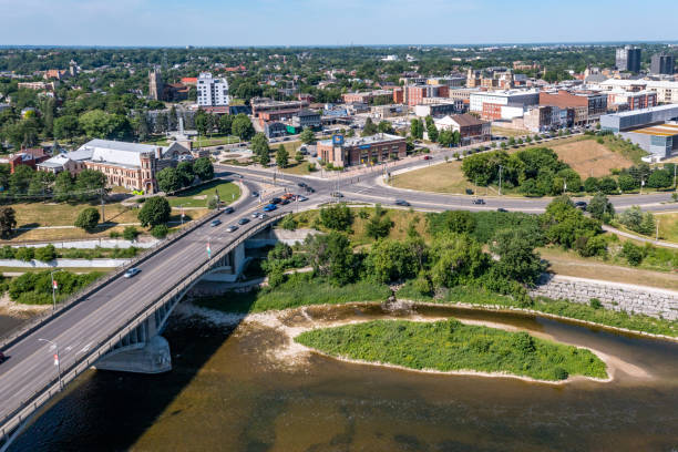 istock Aerial Lorne Bridge at Grand River, Brantford, Canada 1404708379