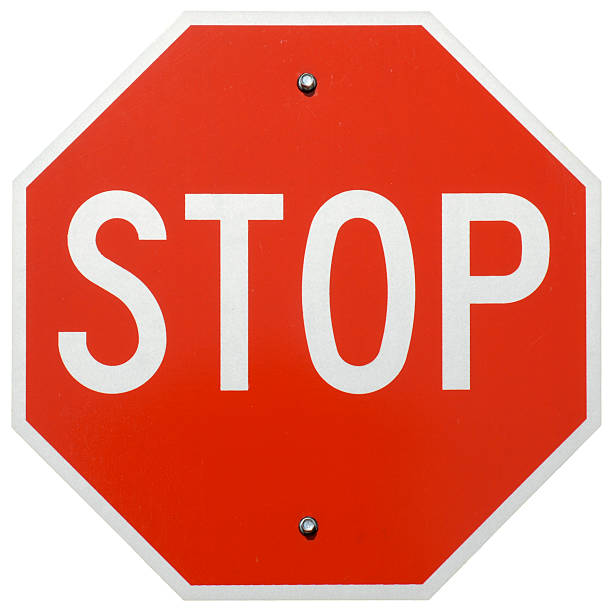 Stop Isolated image of a Stop sign stop single word stock pictures, royalty-free photos & images