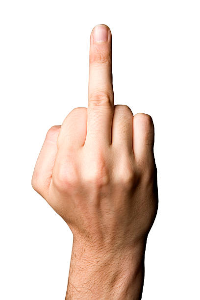Middle Finger Stock Photo - Download Image Now - Obscene Gesture, White  Background, Rudeness - iStock