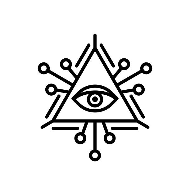 Eye of providence emblem. Religion  secret sign. Occult power symbol. Vector illustration Eye of providence emblem. Religion  secret sign. Occult power symbol. Vector illustration illuminati stock illustrations