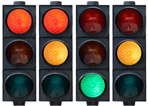 Isolated traffic light in all combinations. Cut and use.