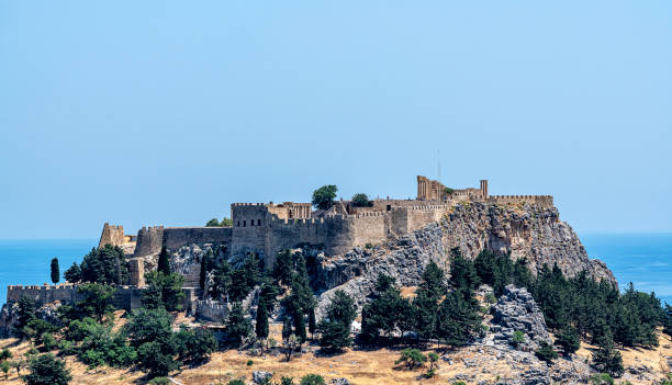 istock Full frame view of Lindos Acropolis in Rhodes 1404725375