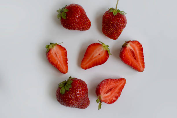 istock Fresh strawberries isolated on white background 1404730349