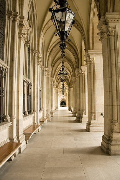 歴史の廊下に列 - colonnade column architecture austria ストックフォトと画像