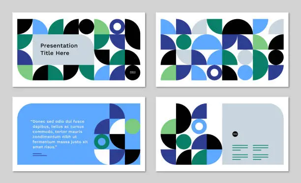 Vector illustration of Presentation design layout set with abstract geometric graphics — Clyde System, IpsumCo Series