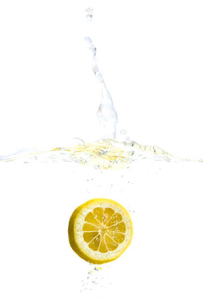 Splashing Lemon stock photo