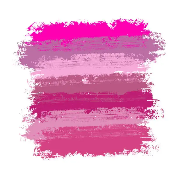 Vector illustration of Pink Brush Strokes Clip Art Collection. Set of Pastel Colored Paint Blots Isolated and Grouped Separately. Pink Ink Patches Set.Design Element for Greeting Cards and Labels, Abstract Background.