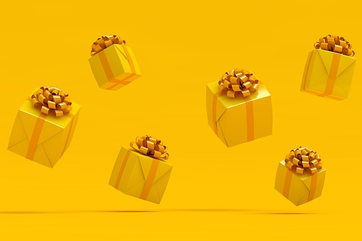Yellow gift boxes