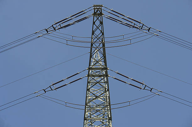 High-tension pole stock photo