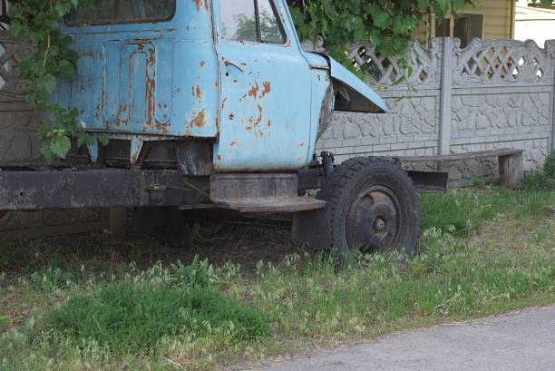 istock one old disassembled truck with a blue cab 1404752732