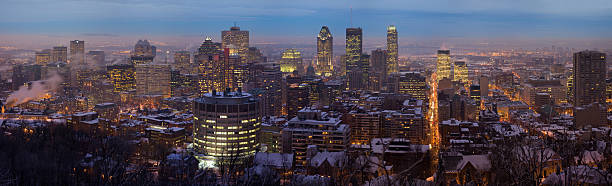 Downtown Montreal from Mount Royal stock photo