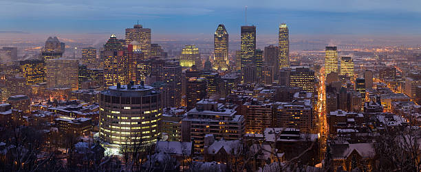 Downtown Montreal from Mount Royal stock photo