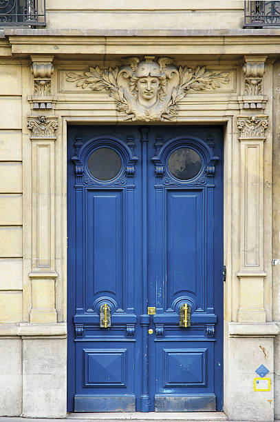 istock Art Deco door with bronze handles 140476233