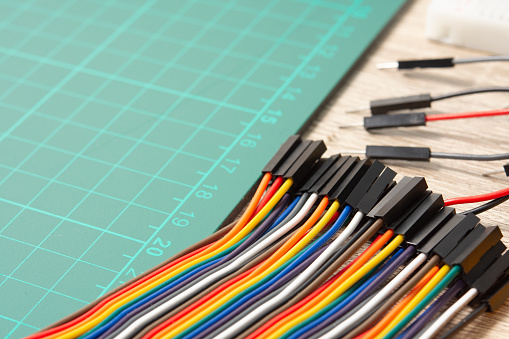 Colorful Wires Used In Microcontroller Systems Stock Photo - Download ...