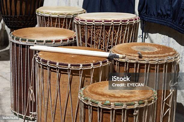 African Drums Set And Sticks Stock Photo - Download Image Now - Drum - Percussion Instrument, Africa, African Culture