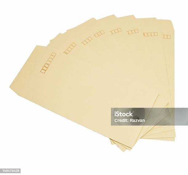 Foto de Envelopes e mais fotos de stock de Amontoamento - Amontoamento, Branco, Caixa de correio