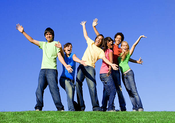 group of diverse youth(SEE SIMILAR images below) stock photo