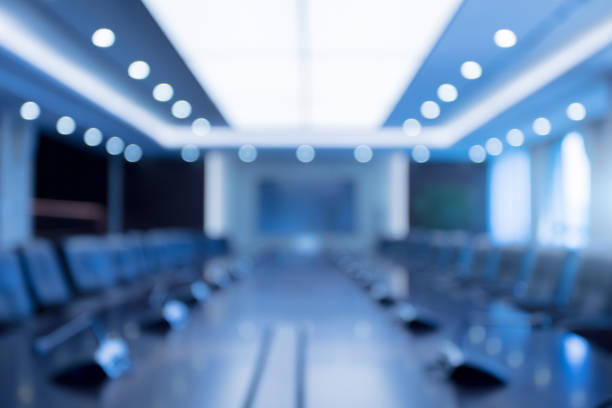 efecto desenfocado de la sala de reuniones, fondo borroso - cabinet meeting fotografías e imágenes de stock