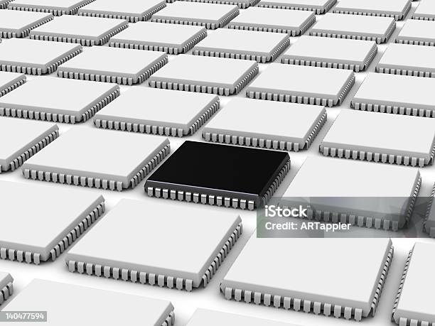 Computer Chip Stock Photo - Download Image Now - CPU, Individuality, Standing Out From The Crowd