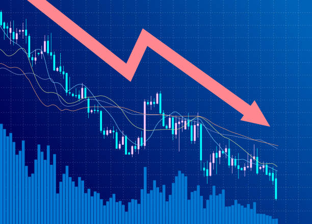 illustrations, cliparts, dessins animés et icônes de bear market-expression anglo-saxonne - tumble down