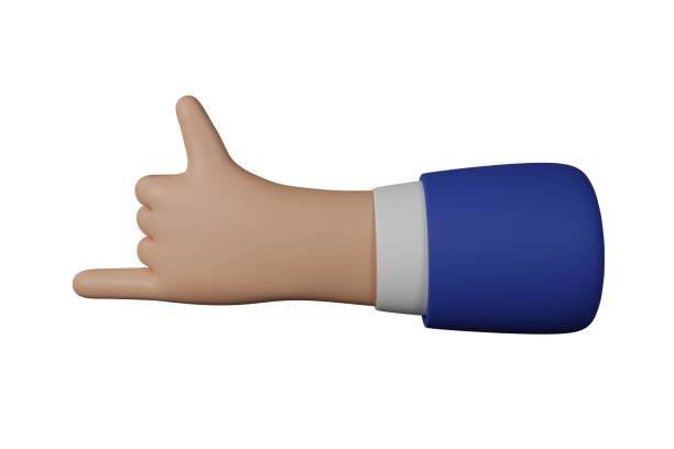 istock 3D Cartoon businessman character hand isolated on white background. Hand gesture friendly funny style. 3d rendering 1404781029