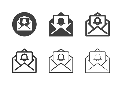 Notification Letter Icons Multi Series Vector EPS File.