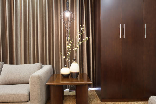 istock Sofa cabinet and wooden table in lounge 1404785229