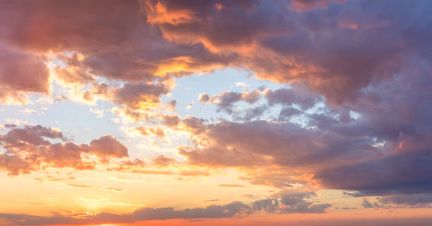 istock Ave sky - Panoranic Sunrise Sky with colorful clouds 1404787389