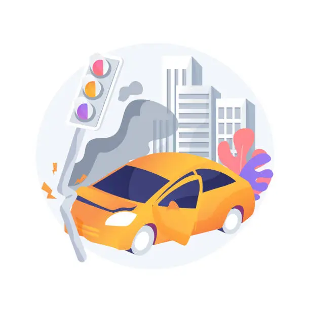 Vector illustration of Traffic accident abstract concept vector illustration.