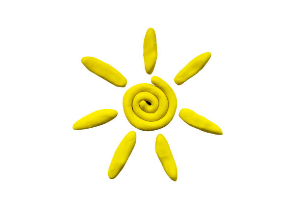 istock Plasticine yellow sun isolated on white background 1404796043