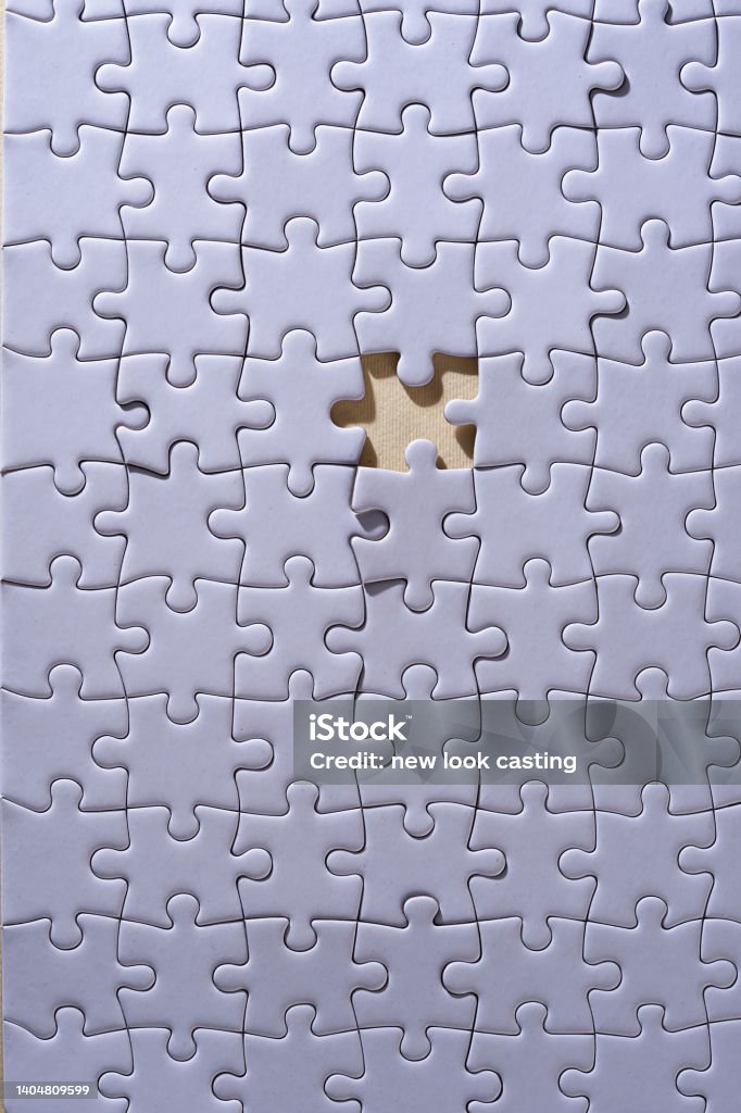 finishing  the blank puzzle game Finishing Stock Photo