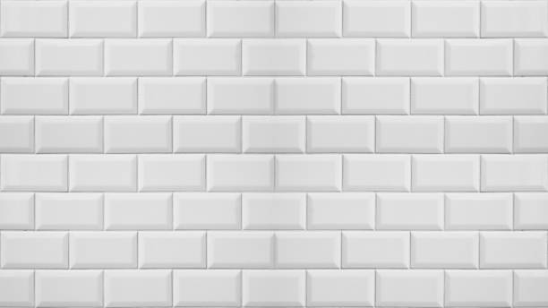 белый светлый кирпич плитка плитка глазурованная керамическая стена или пол текстура широкий фон рисунок - loft apartment bathroom mosaic tile стоковые фото и изображения