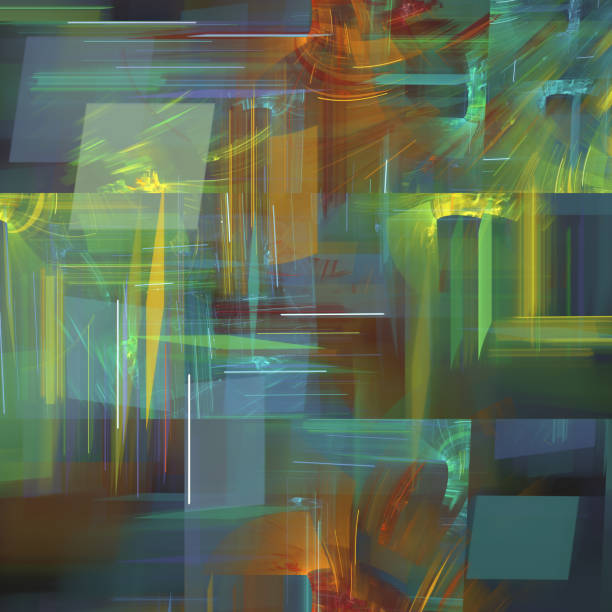 istock Abstract fractal art background. Multi-colored fragmented lines and shapes 1404813094