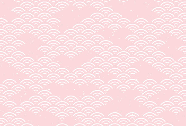 バナー、カード、チラシ、ソーシャルメディアの壁紙などのためのseigaihaと呼ばれる日本のシームレスなパターン - japanese culture pattern backgrounds paper点のイラスト素材／クリップアート素材／マンガ素材／アイコン素材