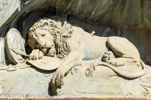 The lion figure at the main entrance gate of Beylerbeyi Palace