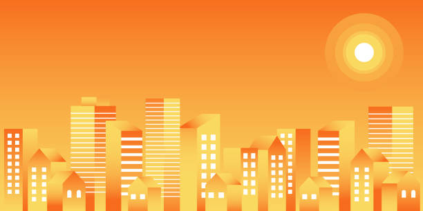 istock Simple and stylish illustration of buildings at night 1404822825