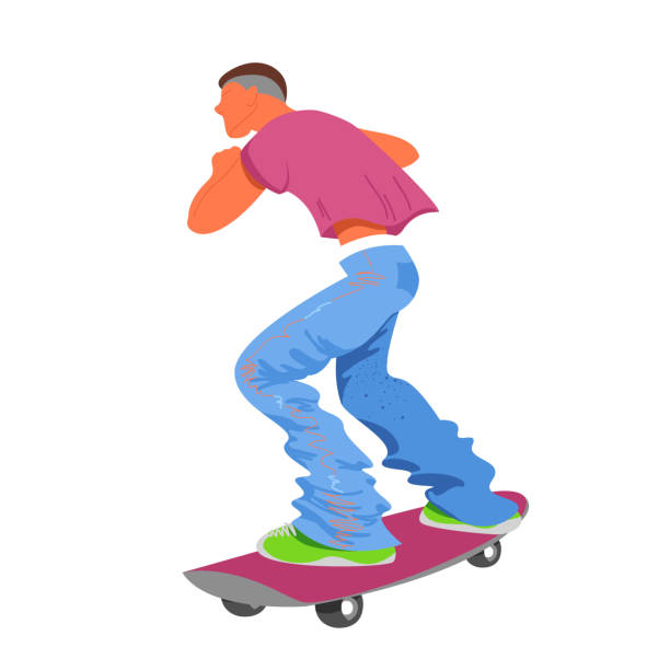 istock skateboarder. man rides a skateboard. vector image of man athlete 1404823871
