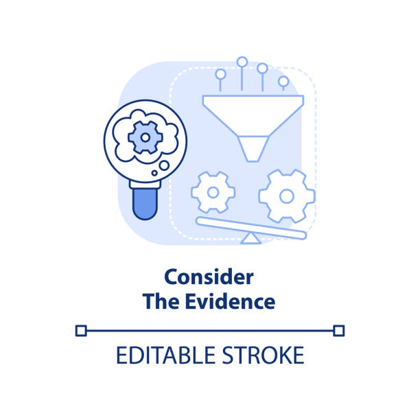 Consider evidence light blue concept icon Consider evidence light blue concept icon. Provide proof. Adaptability tip abstract idea thin line illustration. Isolated outline drawing. Editable stroke. Arial, Myriad Pro-Bold fonts used adaptation concept stock illustrations