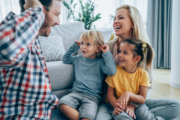 istock Happy family at home. 1404832206
