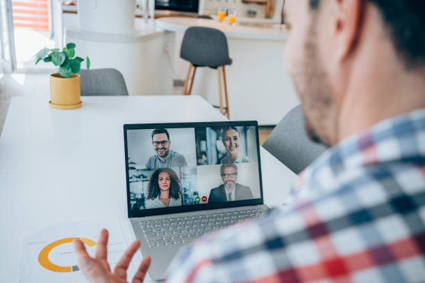 istock Corporate business team in video conference. 1404832224