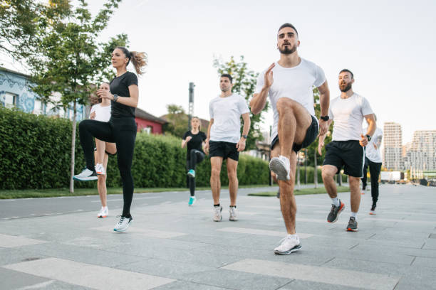 istock Outdoor fitness group 1404833785