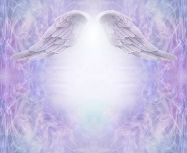 istock Sweet Angel Wings Message Background template 1404836376