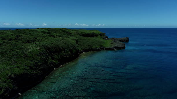 沖縄空中撮影 - surf turf ストックフォトと画像