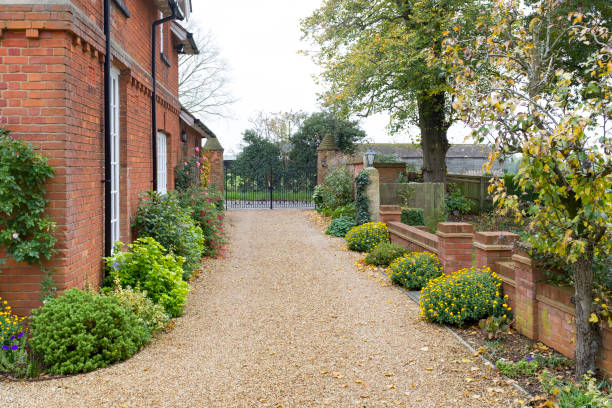 Large Victorian country mansion house with gravel driveway. Buckinghamshire, England, UK.
