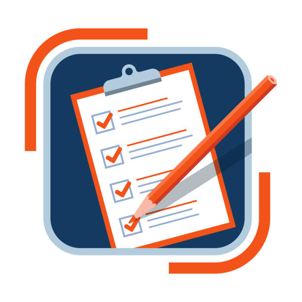 контрольный список бумаги и квадратная пиктограмма карандашом - to do list computer icon checklist communication stock illustrations