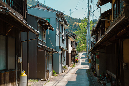 Ozu village traditional house street in Ehime, Japan
